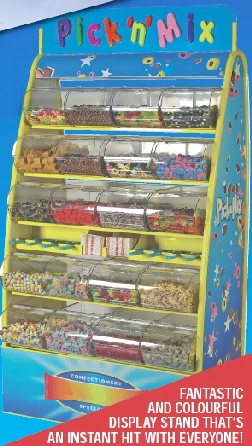 one of our new super colourful pick and mix stands available for hire
