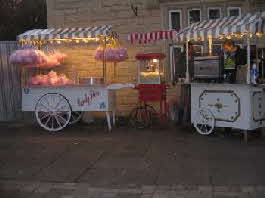 Three of our catering carts at a bonfire event