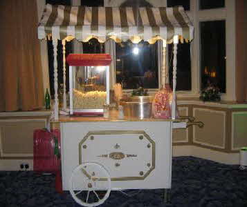 an example of a combined popcorn and candy floss cart.