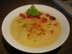 A Bowl Of Hot Mexican Corn Soup