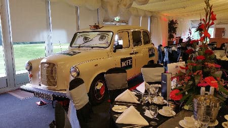 One Of Our White Taxis, Decorated For A Corporate Event.