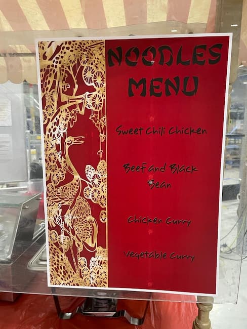 Noodle Menu